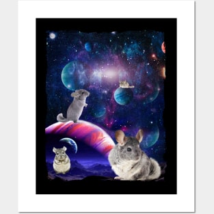 Chinchilla Funny Pogona Galaxy Stars Universe Rodents Posters and Art